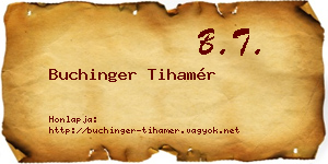 Buchinger Tihamér névjegykártya